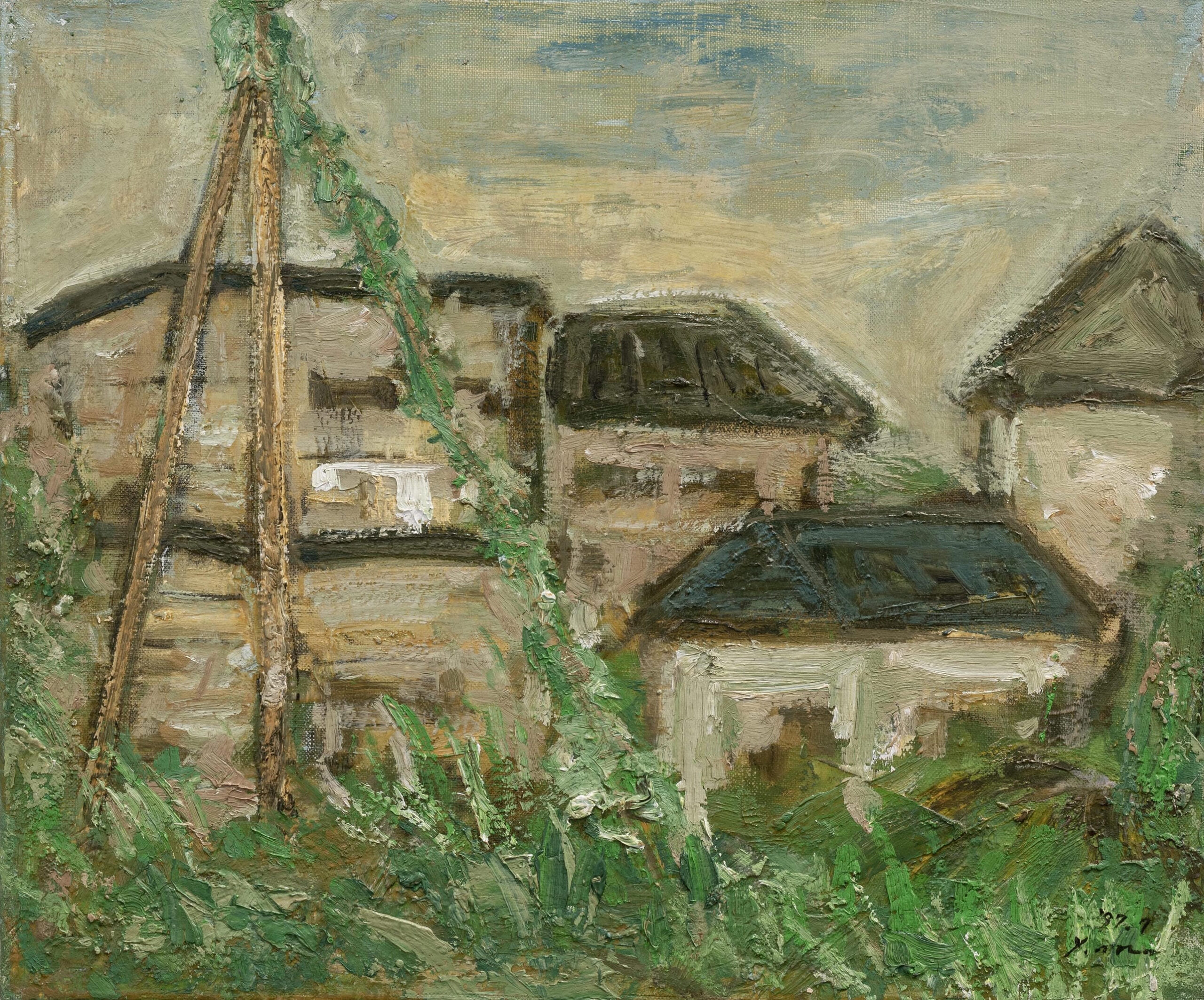 夏草の生い茂る風景
